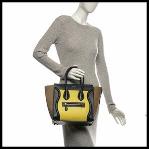 🆕 {Céline} Tri-Color Leather Luggage Tote Handbag